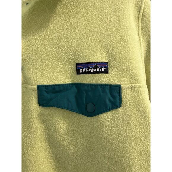VTG PATAGONIA MADE IN USA Snap Women's Synchilla Fleece Pullover Yellow Size M - Picture 3 of 9